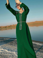 Women's Green Long Sleeve Jalabiya