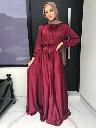 Women's Elegant Satin Jalabiya Dress