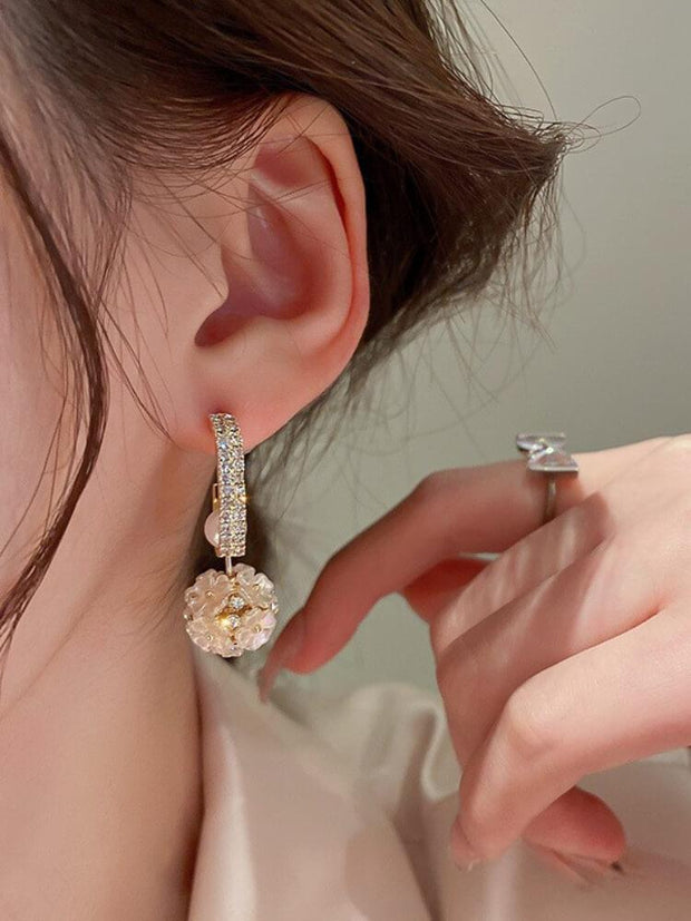Shell Pearl Flower Earrings