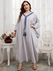 Women's Bat Sleeve Embroidered Dress