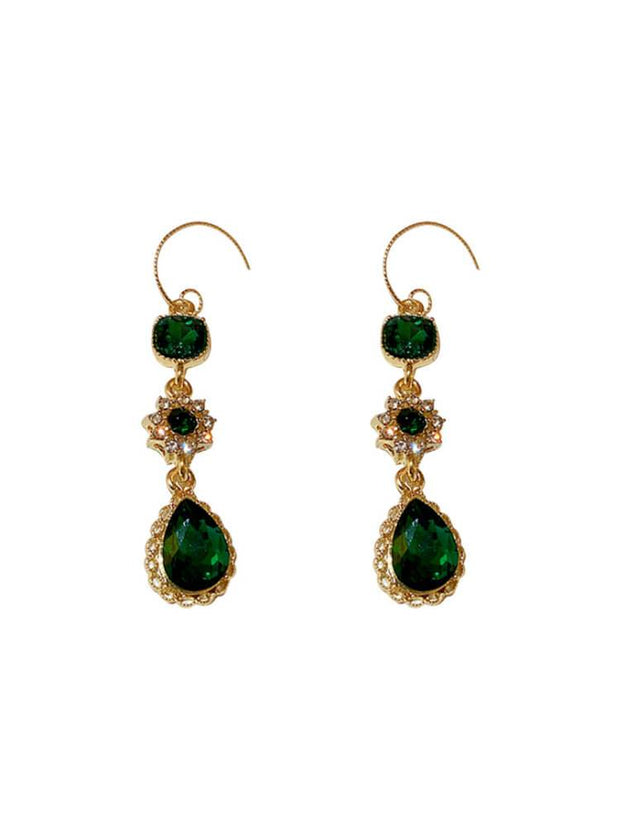 Emerald Earrings With Diamond