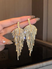 Irregular Crystal Tassel Earrings