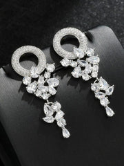 S925 Pure Silver Needle Zircon Inlaid Bright Earrings