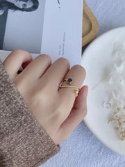 S925 Sterling Silver Topaz Square Ring