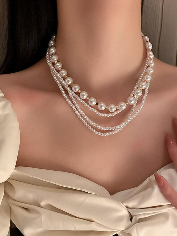Multilayer Pearl Necklace Clavicle Chain