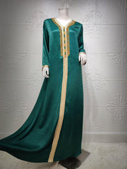 Women's Drill Lace Robe Jalabiya Dress