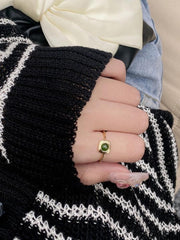 S925 Sterling Silver Diopside Ring