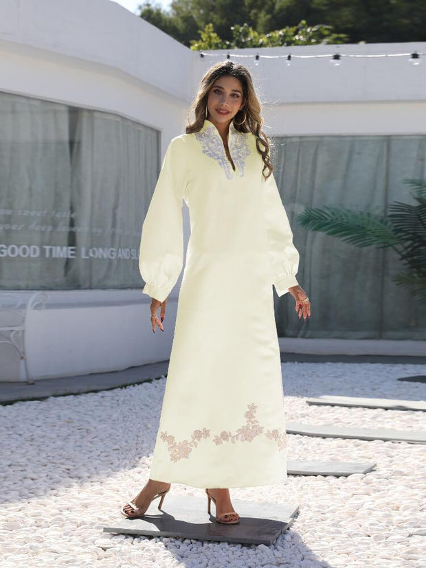 Long Sleeved Embroidered Arab Dress