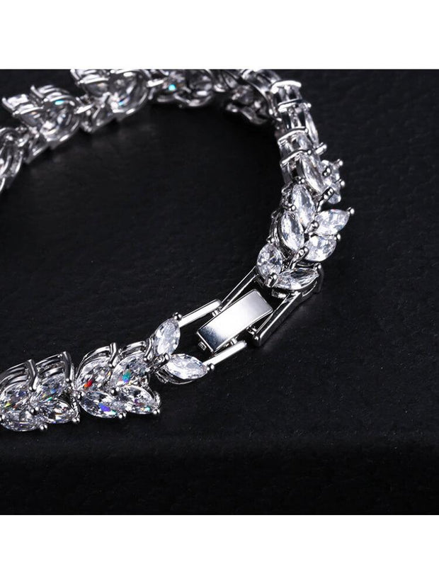 Leaf Zircon Bracelet