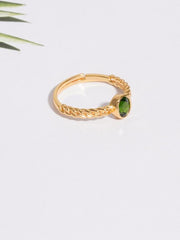 S925 Sterling Silver Garnet Oval Ring