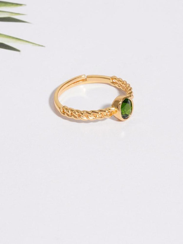 S925 Sterling Silver Garnet Oval Ring