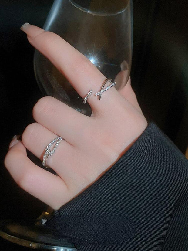 Zircon Cross Opening Ring