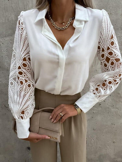 Women's Solid Lace Stitched Shirt