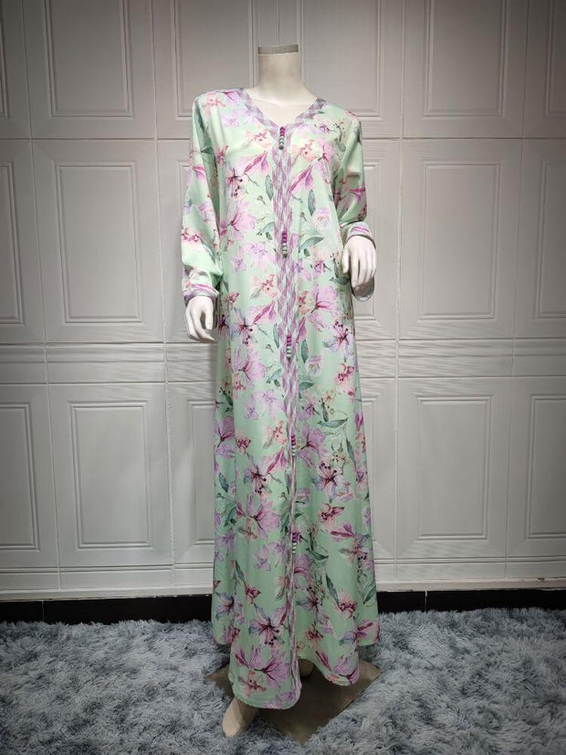 Women's Robe Printed Jalabiya Dress