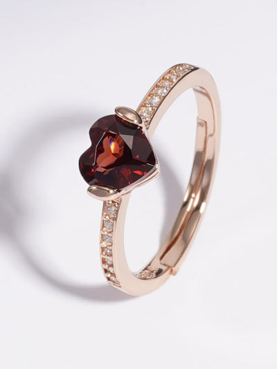 Sterling Silver Inlaid Garnet Ring