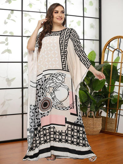 Women's Printed Bat Sleeve Dress