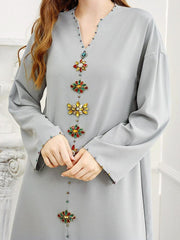 Women's Robe Long Sleeve Jalabiya Dress