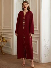 Women's Long Sleeve Robe Ethnic Style Dress