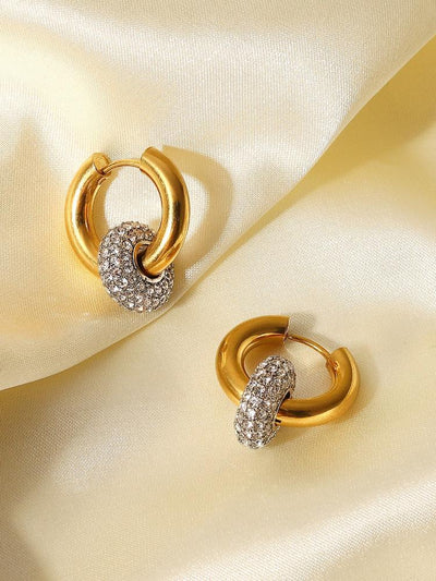 Women's Zircon Ring 8K Gold Plated Pendant Earrings