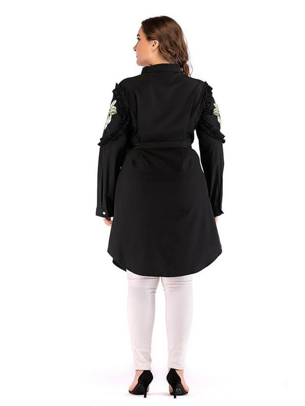 Women's Embroidered Loose Long Sleeve Shirt