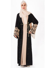 Women's Gold Lace Stitching Abaya