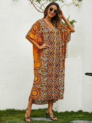 A Long Loose Print Dress