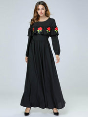 Women's Ruffle Embroidered Jalabiya Dress