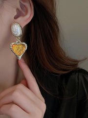 Baroque Oval Love Earrings