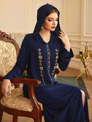 Handmade Diamond Inlaid Hooded Robe Abaya