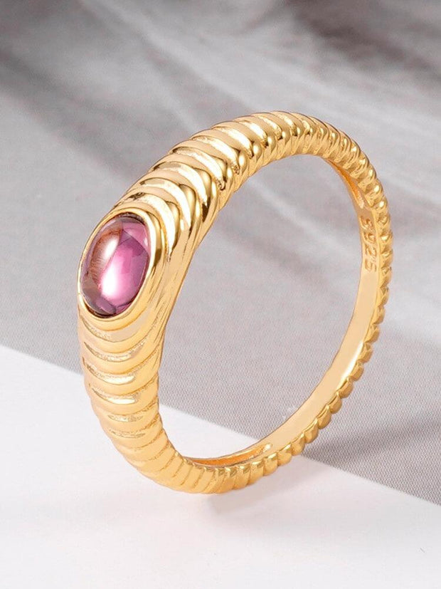 S925 Sterling Silver Garnet Ring