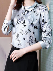 Women's Blue Floral Printed Blouse