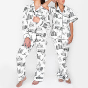 Nashville Toile Pajama Set - Black