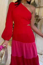 Pink and Red Clash Jade Dress