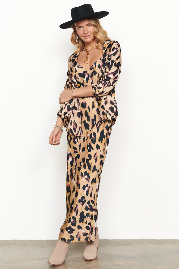 Brown Leopard Camille Slip Dress