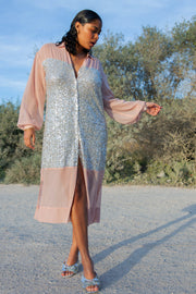 Sequin Mix Lila Shirt Dress