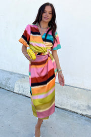 Lisbon Stripe Midaxi Wrap Dress
