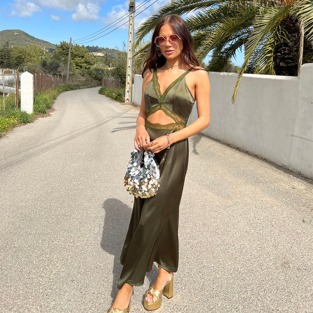 Khaki Lace Mimi Dress