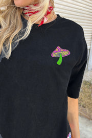 Black Washed Mushroom T- shirt
