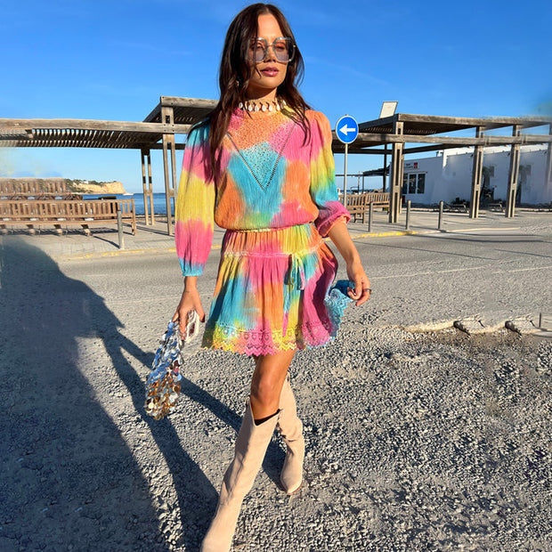 Rainbow Ombre Nieve Mini Dress