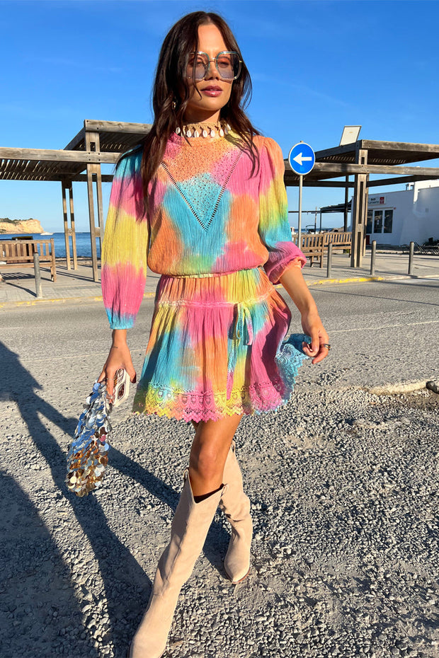 Rainbow Ombre Nieve Mini Dress