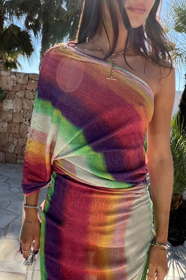 Rainbow Plisse Dress