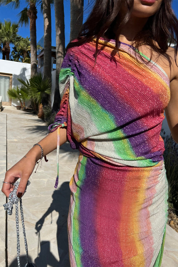 Rainbow Plisse Dress