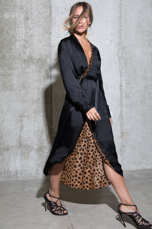 Leopard Reversible Wrap Dress
