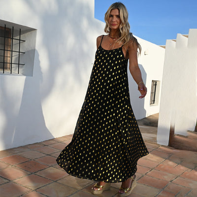 Black and Gold Trapeze Dress
