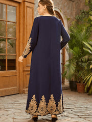 Women's Contrast Mosaic Jalabiya Dress