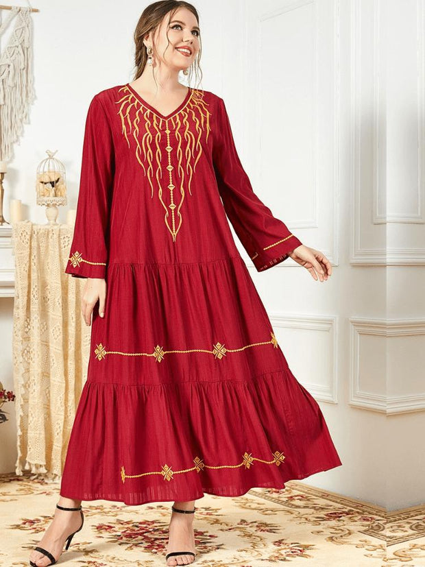 Women's Embroidered National Long Skirt Jalabiya