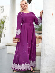 Women's Embroidered Beaded Jalabiya Dress