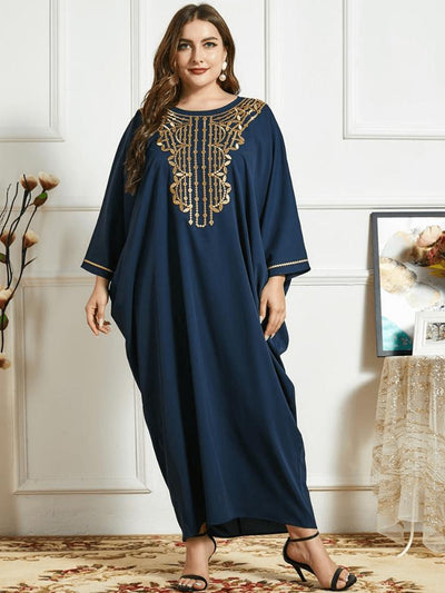 Women's Embroidered Bat Long Sleeve Dress