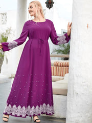 Women's Embroidered Beaded Jalabiya Dress