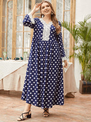 Women's Polka Dot Print Jalabiya Dress